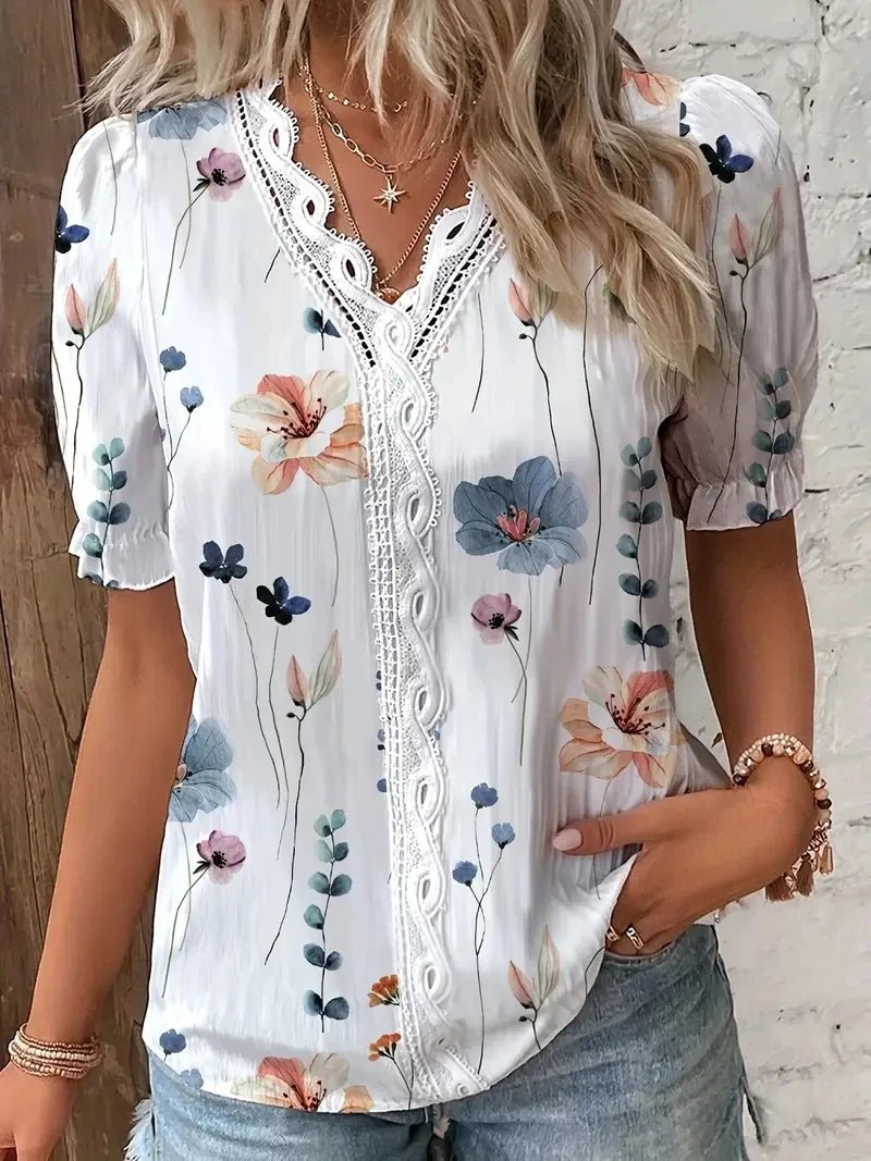 Casual Floral Blouse Shirt for Women - American Thistle Casual Floral Blouse Shirt for Women