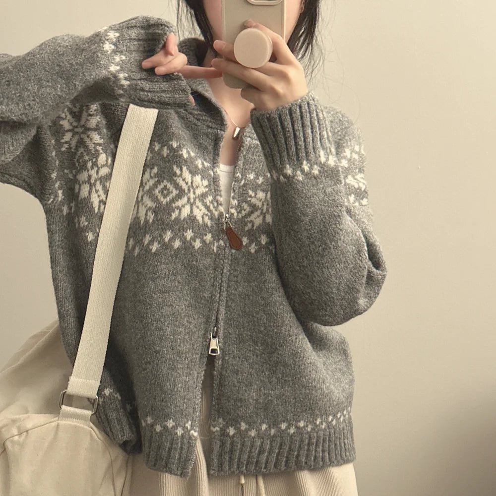 Chic Autumn Winter Loose Fit Long Sve Knitted Sweater Women's Faion Retro Color Blo Design Casual Versatile Outerwear - American Thistle Chic Autumn Winter Loose Fit Long Sve Knitted Sweater Women's Faion Retro Color Blo Design Casual Versatile Outerwear