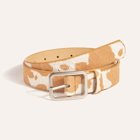Colorful Cow Print Belts Fashionable Simulated Animal Fur Belts Buckles Woman Apparel Accessories - American ThistleColorful Cow Print Belts Fashionable Simulated Animal Fur Belts Buckles Woman Apparel Accessories