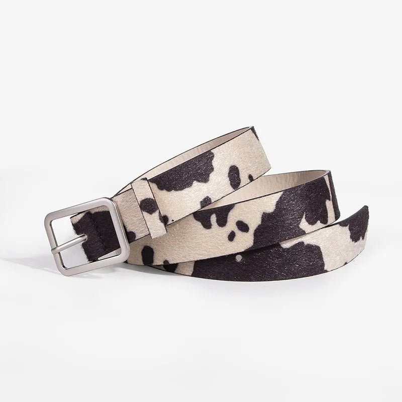 Colorful Cow Print Belts Fashionable Simulated Animal Fur Belts Buckles Woman Apparel Accessories - American ThistleColorful Cow Print Belts Fashionable Simulated Animal Fur Belts Buckles Woman Apparel Accessories