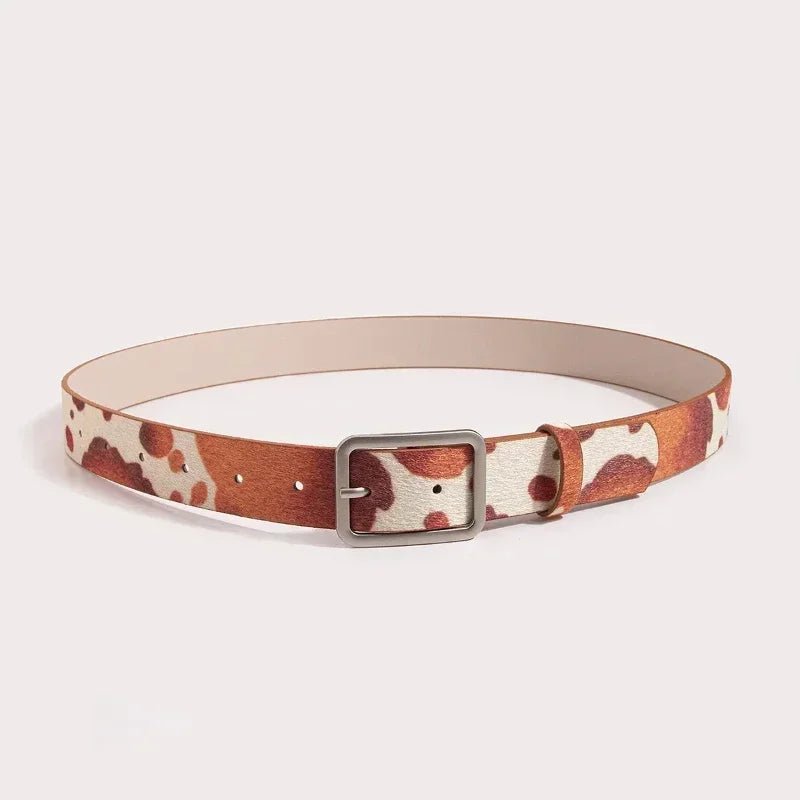 Colorful Cow Print Belts Fashionable Simulated Animal Fur Belts Buckles Woman Apparel Accessories - American ThistleColorful Cow Print Belts Fashionable Simulated Animal Fur Belts Buckles Woman Apparel Accessories