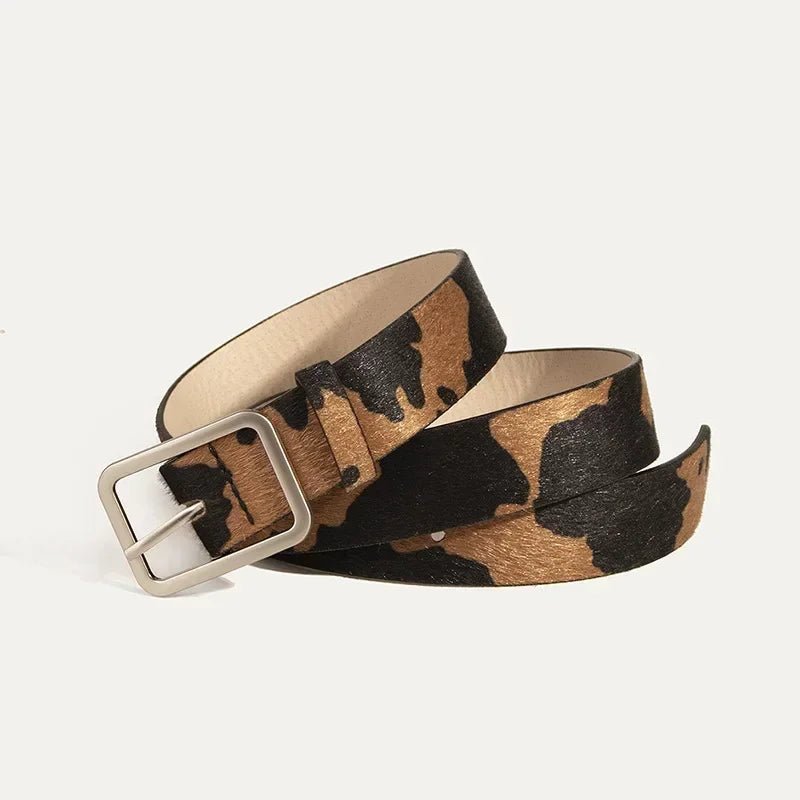 Colorful Cow Print Belts Fashionable Simulated Animal Fur Belts Buckles Woman Apparel Accessories - American ThistleColorful Cow Print Belts Fashionable Simulated Animal Fur Belts Buckles Woman Apparel Accessories