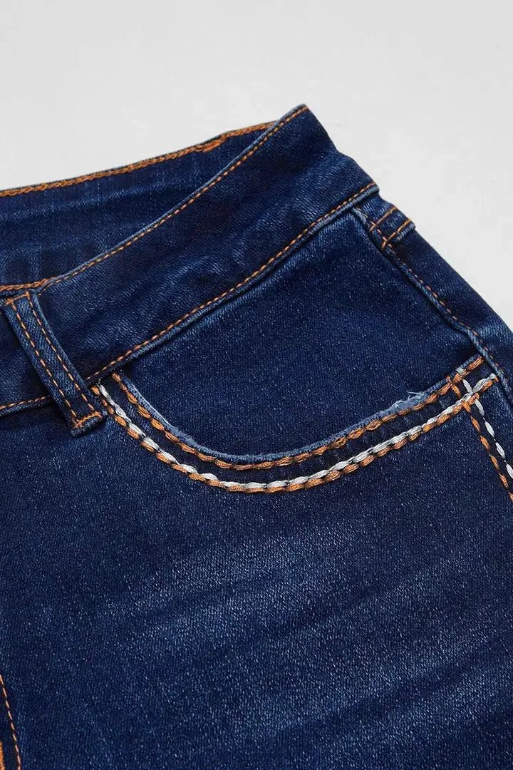 Cowgirl Boo - Cut Denim Jean Exquisite Embroidery Stretch & Comfortable Ladies Country Outfit Western Women - American Thistle Cowgirl Boo - Cut Denim Jean Exquisite Embroidery Stretch & Comfortable Ladies Country Outfit Western Women