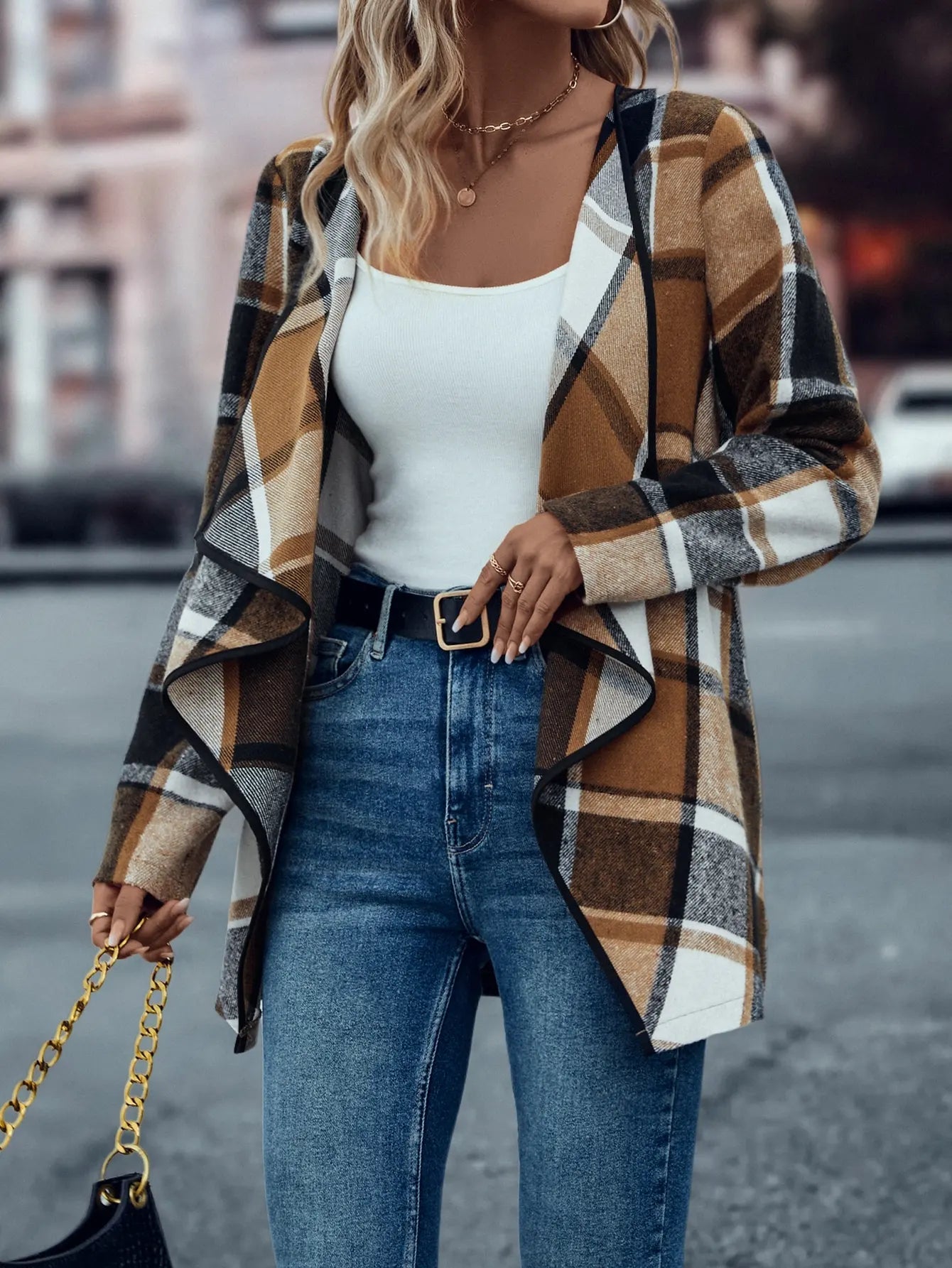 Cross border European and American women's fashionable and elegant plaid jackets - American ThistleCross border European and American women's fashionable and elegant plaid jackets