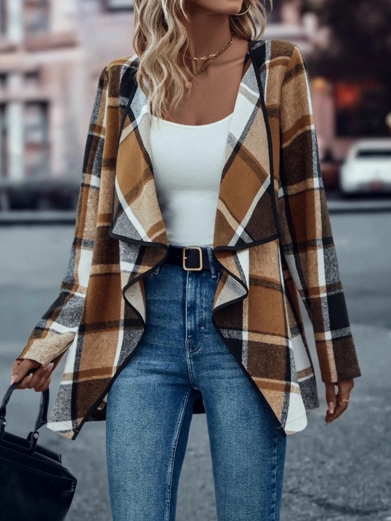 Cross border European and American women's fashionable and elegant plaid jackets - American ThistleCross border European and American women's fashionable and elegant plaid jackets