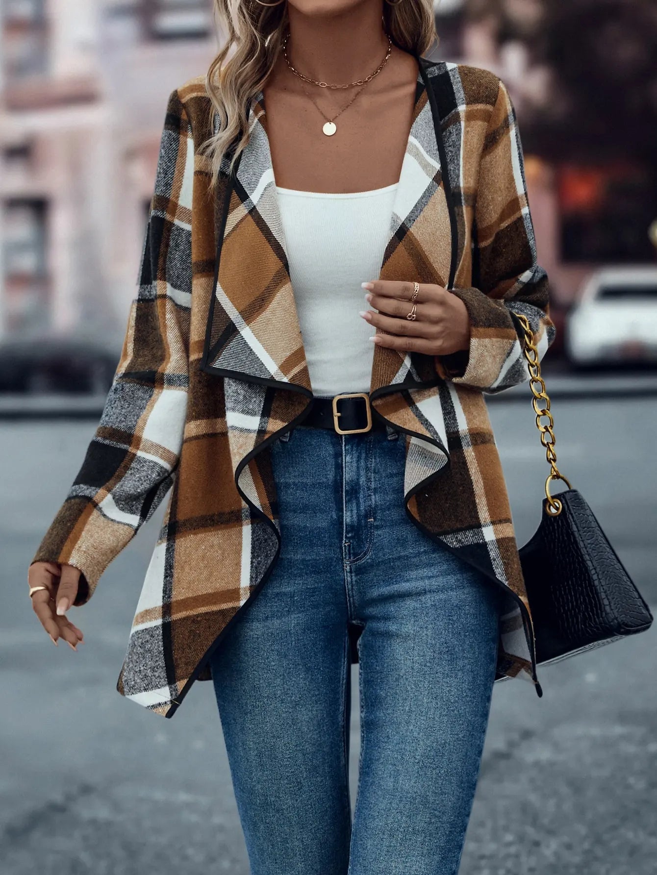 Cross border European and American women's fashionable and elegant plaid jackets - American ThistleCross border European and American women's fashionable and elegant plaid jackets