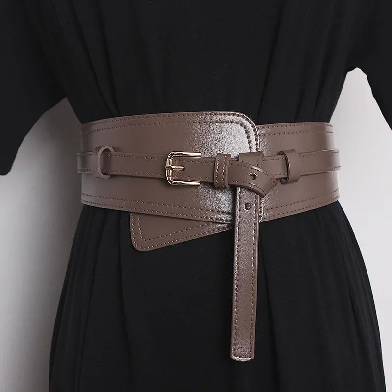Deepeel Fashion Women's Cowskin Cummerbund Wide Belt Dress Coat Girdle Luxury Designer Corset Female Decorative Waistband - American ThistleDeepeel Fashion Women's Cowskin Cummerbund Wide Belt Dress Coat Girdle Luxury Designer Corset Female Decorative Waistband