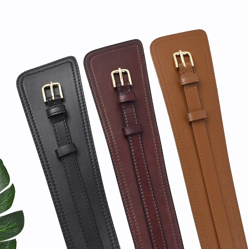 Deepeel Fashion Women's Cowskin Cummerbund Wide Belt Dress Coat Girdle Luxury Designer Corset Female Decorative Waistband - American ThistleDeepeel Fashion Women's Cowskin Cummerbund Wide Belt Dress Coat Girdle Luxury Designer Corset Female Decorative Waistband