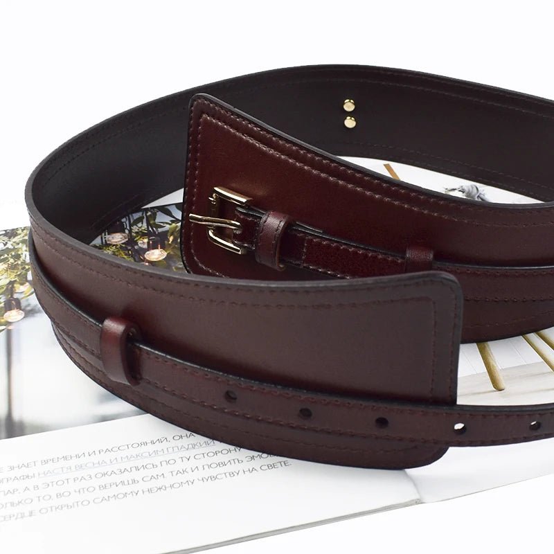 Deepeel Fashion Women's Cowskin Cummerbund Wide Belt Dress Coat Girdle Luxury Designer Corset Female Decorative Waistband - American ThistleDeepeel Fashion Women's Cowskin Cummerbund Wide Belt Dress Coat Girdle Luxury Designer Corset Female Decorative Waistband