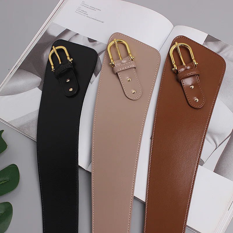 Deepeel Fashion Women's Cowskin Cummerbund Wide Belt Dress Coat Girdle Luxury Designer Corset Female Decorative Waistband - American ThistleDeepeel Fashion Women's Cowskin Cummerbund Wide Belt Dress Coat Girdle Luxury Designer Corset Female Decorative Waistband