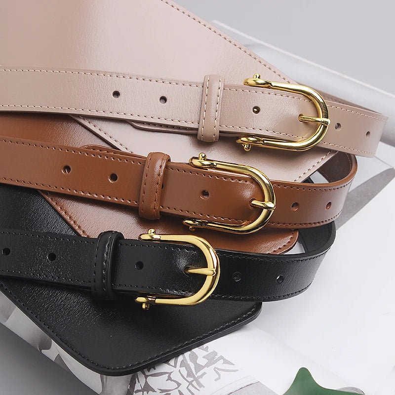 Deepeel Fashion Women's Cowskin Cummerbund Wide Belt Dress Coat Girdle Luxury Designer Corset Female Decorative Waistband - American ThistleDeepeel Fashion Women's Cowskin Cummerbund Wide Belt Dress Coat Girdle Luxury Designer Corset Female Decorative Waistband