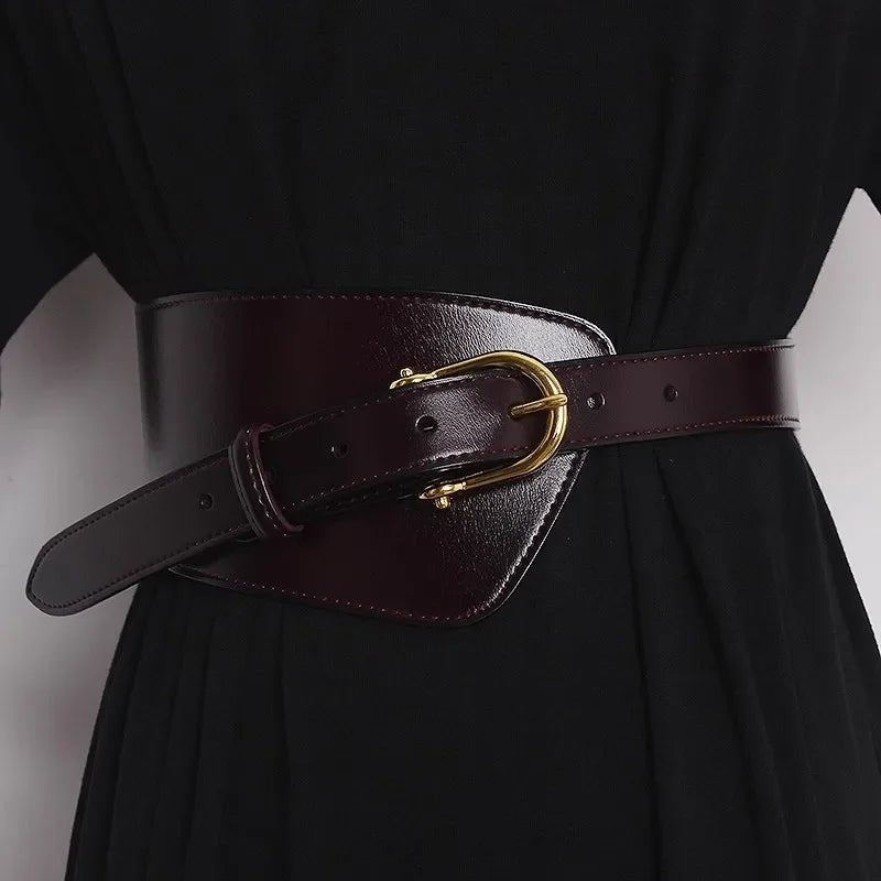 Deepeel Fashion Women's Cowskin Cummerbund Wide Belt Dress Coat Girdle Luxury Designer Corset Female Decorative Waistband - American ThistleDeepeel Fashion Women's Cowskin Cummerbund Wide Belt Dress Coat Girdle Luxury Designer Corset Female Decorative Waistband