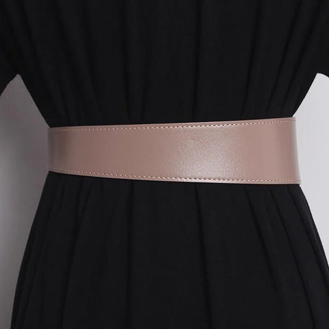 Deepeel Fashion Women's Cowskin Cummerbund Wide Belt Dress Coat Girdle Luxury Designer Corset Female Decorative Waistband - American ThistleDeepeel Fashion Women's Cowskin Cummerbund Wide Belt Dress Coat Girdle Luxury Designer Corset Female Decorative Waistband