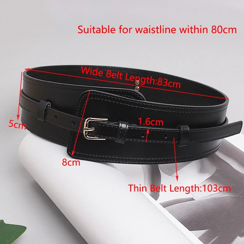 Deepeel Fashion Women's Cowskin Cummerbund Wide Belt Dress Coat Girdle Luxury Designer Corset Female Decorative Waistband - American ThistleDeepeel Fashion Women's Cowskin Cummerbund Wide Belt Dress Coat Girdle Luxury Designer Corset Female Decorative Waistband