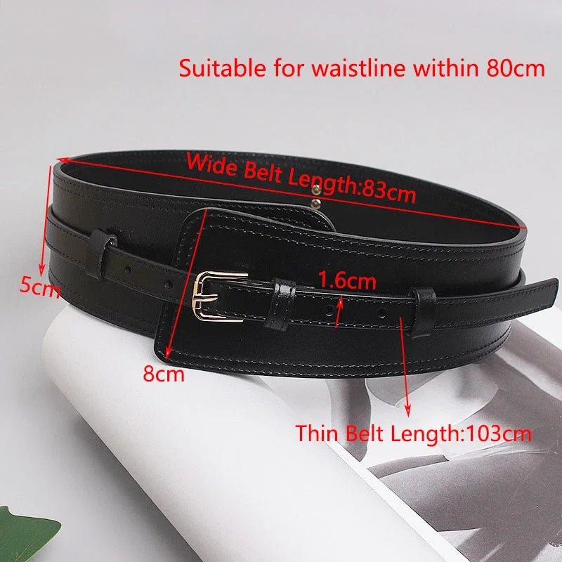 Deepeel Fashion Women's Cowskin Cummerbund Wide Belt Dress Coat Girdle Luxury Designer Corset Female Decorative Waistband - American ThistleDeepeel Fashion Women's Cowskin Cummerbund Wide Belt Dress Coat Girdle Luxury Designer Corset Female Decorative Waistband