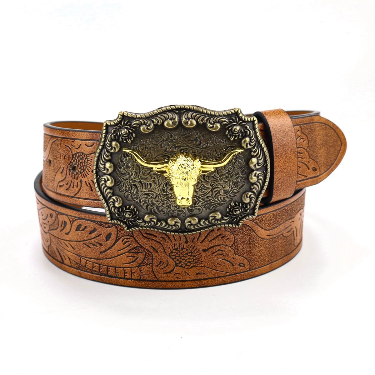 Denim Belt Cow Head Large Plate Buckle Trendy Denim Belt Cow Head - American ThistleDenim Belt Cow Head Large Plate Buckle Trendy Denim Belt Cow Head