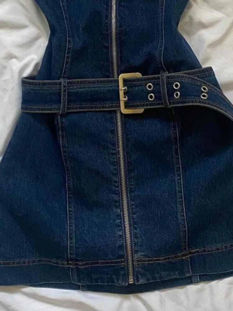 Denim Dresses Women Spring Summer American Mini Dress - American Thistle Denim Dresses Women Spring Summer American Mini Dress