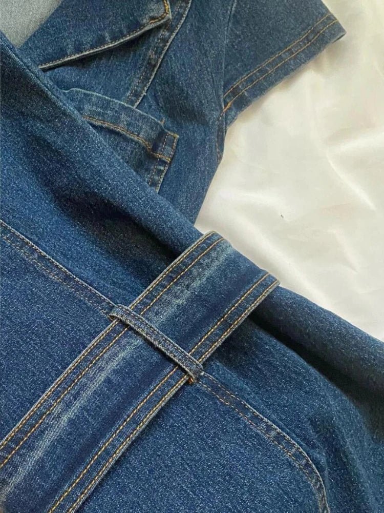 Denim Dresses Women Spring Summer American Mini Dress - American Thistle Denim Dresses Women Spring Summer American Mini Dress