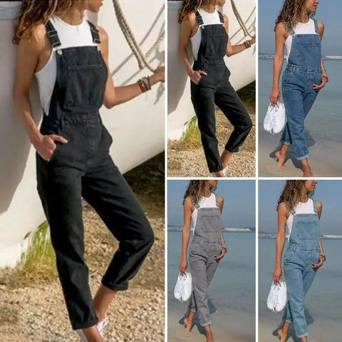 Denim Overalls with Pockets Distressed Denim Overalls Stylish Plus Size Denim Jumpsuit with Adjustable Straps Side Pockets - American Thistle Denim Overalls with Pockets Distressed Denim Overalls Stylish Plus Size Denim Jumpsuit with Adjustable Straps Side Pockets