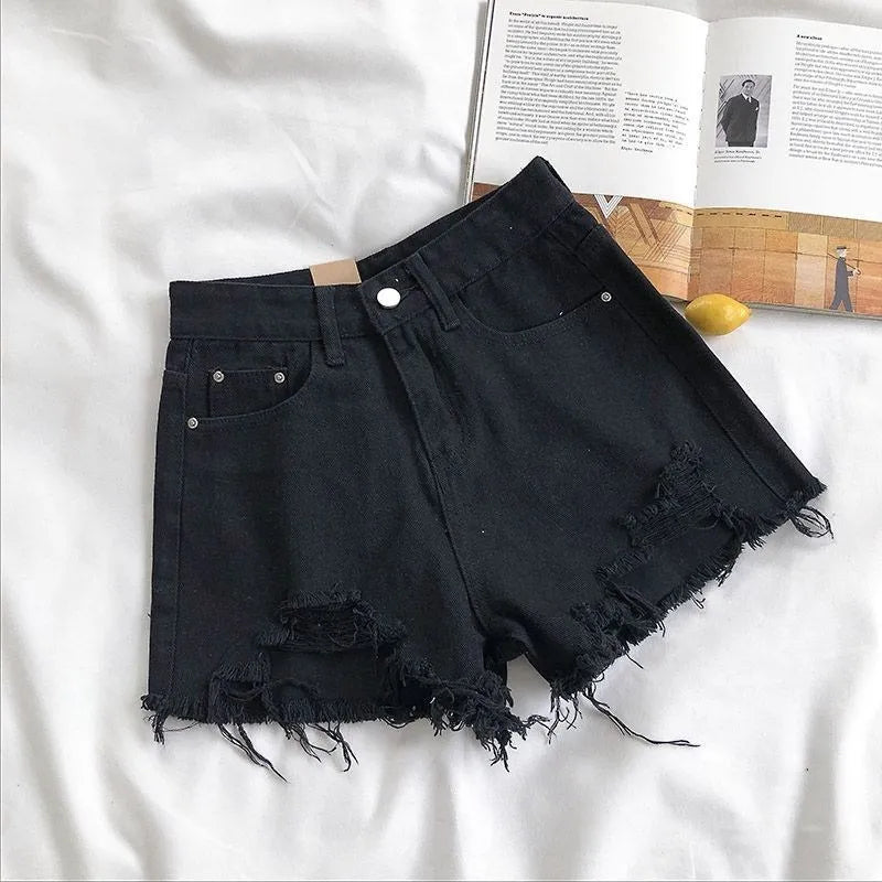 Denim Shorts Women Summer Fashion Casual High Waist Ripped - American Thistle Denim Shorts Women Summer Fashion Casual High Waist Ripped