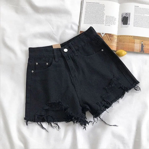 Denim Shorts Women Summer Fashion Casual High Waist Ripped - American Thistle Denim Shorts Women Summer Fashion Casual High Waist Ripped