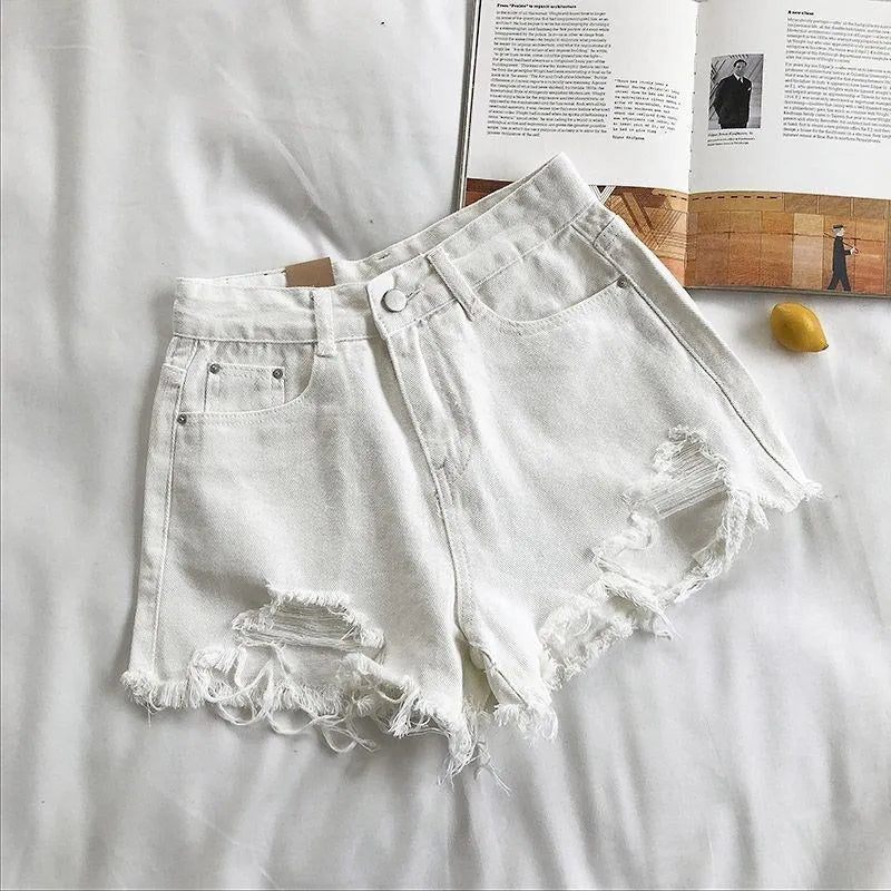 Denim Shorts Women Summer Fashion Casual High Waist Ripped - American Thistle Denim Shorts Women Summer Fashion Casual High Waist Ripped