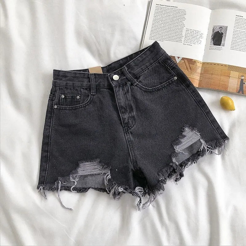 Denim Shorts Women Summer Fashion Casual High Waist Ripped - American Thistle Denim Shorts Women Summer Fashion Casual High Waist Ripped