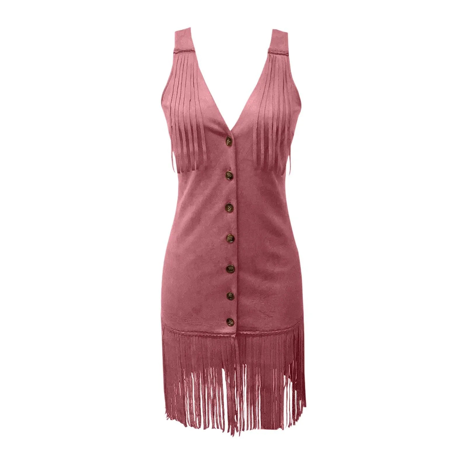 Dress Women Summer Vintage Deep Cut Slim Dress Sleeveless Velvet Leather With Tassel Party Dresses - American Thistle Dress Women Summer Vintage Deep Cut Slim Dress Sleeveless Velvet Leather With Tassel Party Dresses