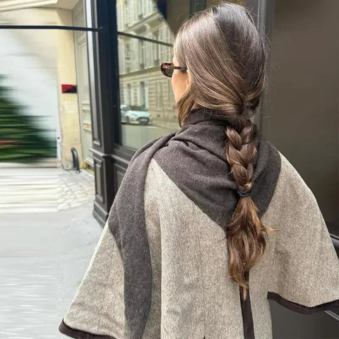 Elegant Cloak Double Breasted Long Coats Women Retro Lapel Double Side Loose Coat Female Autumn Winter Fashion Lady Outwear - American ThistleElegant Cloak Double Breasted Long Coats Women Retro Lapel Double Side Loose Coat Female Autumn Winter Fashion Lady Outwear