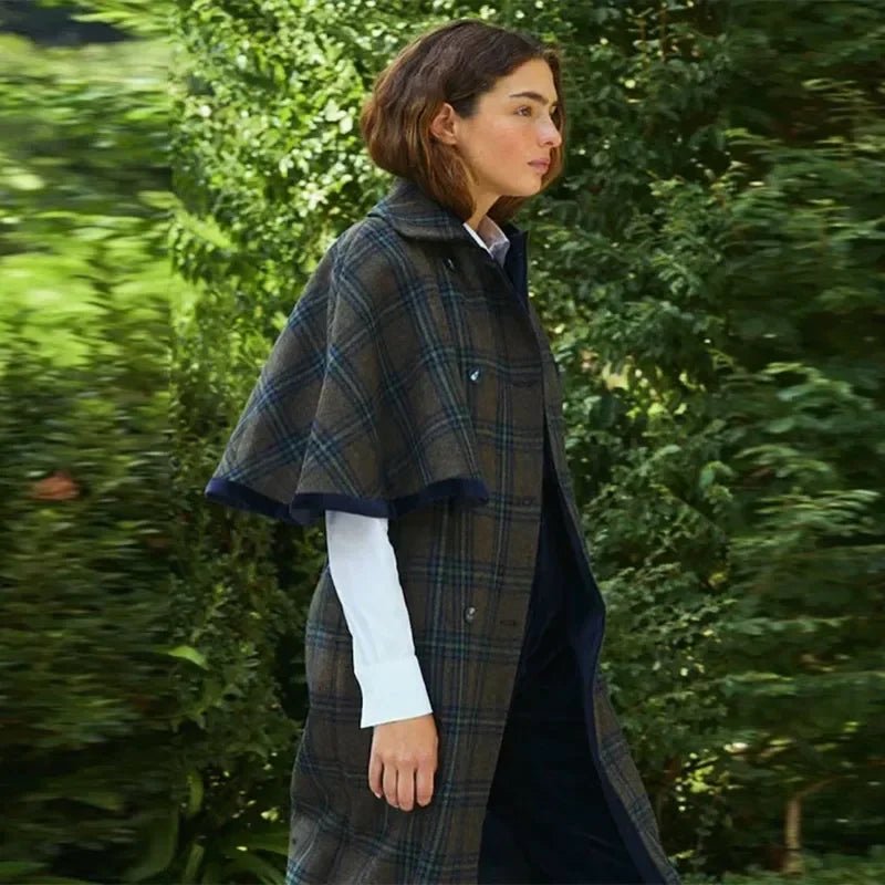 Elegant Cloak Double Breasted Long Coats Women Retro Lapel Double Side Loose Coat Female Autumn Winter Fashion Lady Outwear - American ThistleElegant Cloak Double Breasted Long Coats Women Retro Lapel Double Side Loose Coat Female Autumn Winter Fashion Lady Outwear