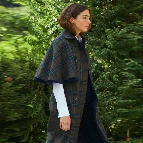 Elegant Cloak Double Breasted Long Coats Women Retro Lapel Double Side Loose Coat Female Autumn Winter Fashion Lady Outwear - American ThistleElegant Cloak Double Breasted Long Coats Women Retro Lapel Double Side Loose Coat Female Autumn Winter Fashion Lady Outwear