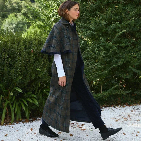 Elegant Cloak Double Breasted Long Coats Women Retro Lapel Double Side Loose Coat Female Autumn Winter Fashion Lady Outwear - American ThistleElegant Cloak Double Breasted Long Coats Women Retro Lapel Double Side Loose Coat Female Autumn Winter Fashion Lady Outwear