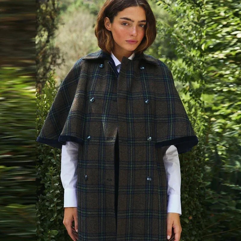 Elegant Cloak Double Breasted Long Coats Women Retro Lapel Double Side Loose Coat Female Autumn Winter Fashion Lady Outwear - American ThistleElegant Cloak Double Breasted Long Coats Women Retro Lapel Double Side Loose Coat Female Autumn Winter Fashion Lady Outwear