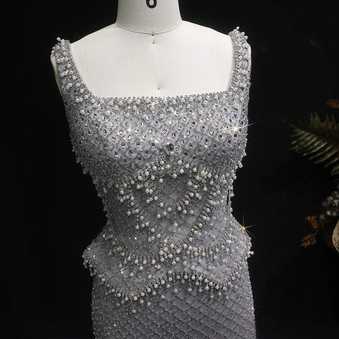 Elegant Evening Gown Beaded - American Thistle Elegant Evening Gown Beaded