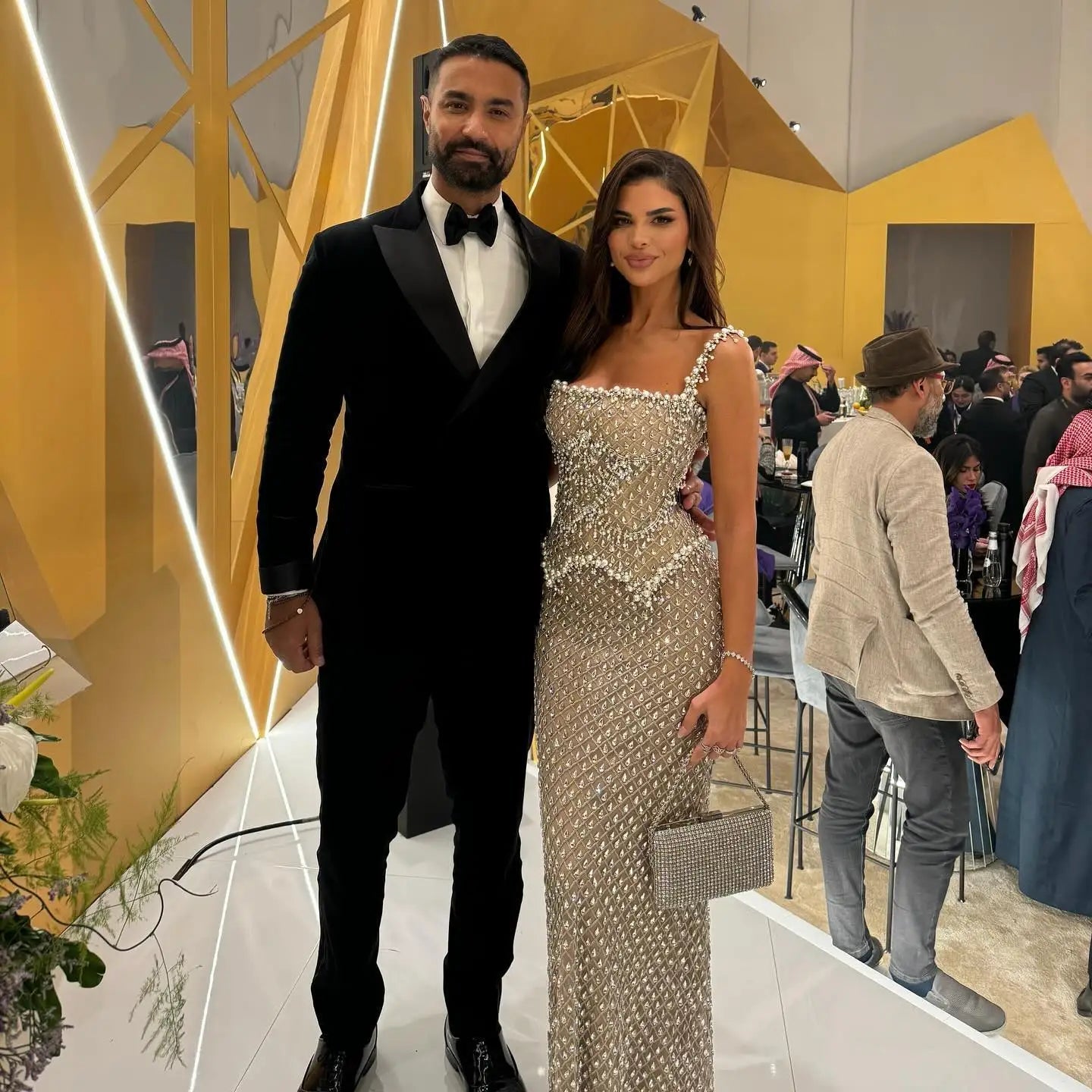 Elegant Evening Gown Beaded - American Thistle Elegant Evening Gown Beaded