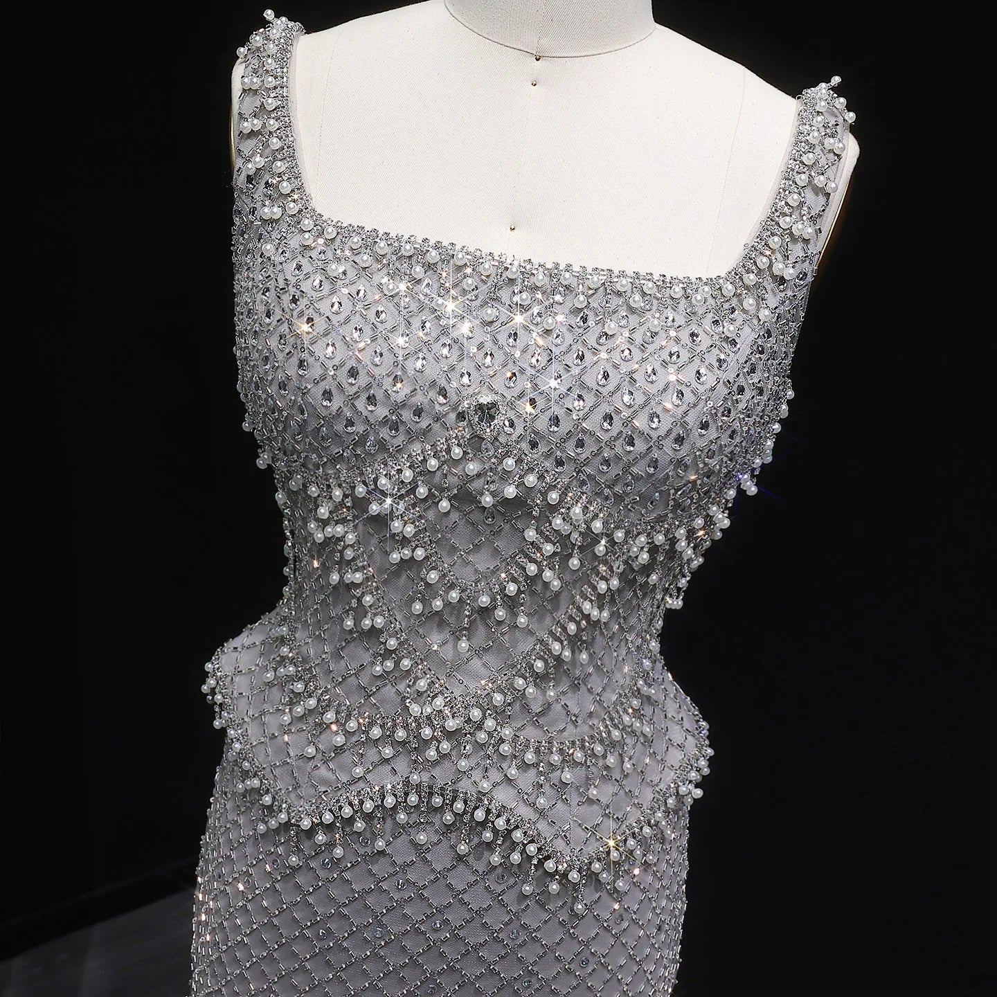 Elegant Evening Gown Beaded - American Thistle Elegant Evening Gown Beaded