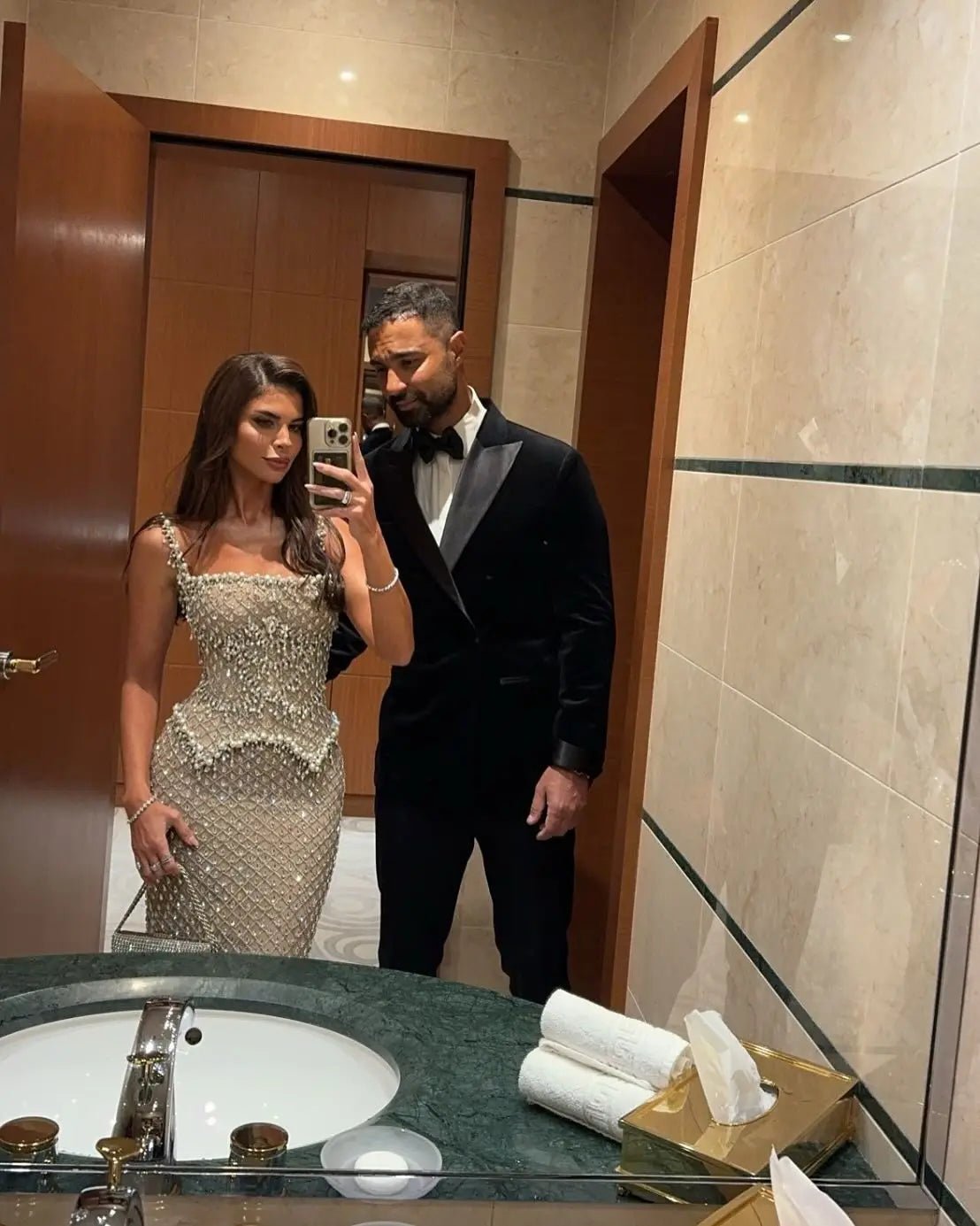 Elegant Evening Gown Beaded - American Thistle Elegant Evening Gown Beaded