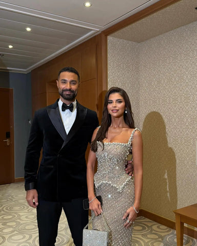 Elegant Evening Gown Beaded - American Thistle Elegant Evening Gown Beaded