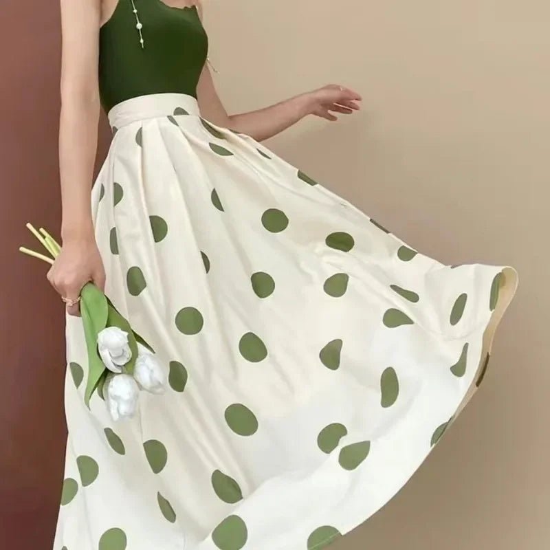 Elegant Polka Dot High Waist Woman Skirt - American Thistle Elegant Polka Dot High Waist Woman Skirt