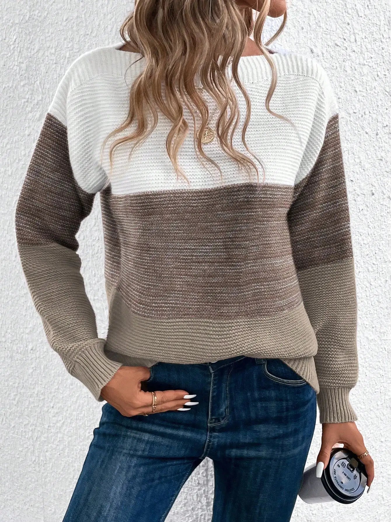 Elegant Three - color Patchwork Sweater Women Female Autumn Winter Knitted Thickened Warm Tops - American Thistle Elegant Three - color Patchwork Sweater Women Female Autumn Winter Knitted Thickened Warm Tops