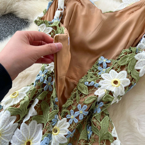 Embroidery Floral Dress Women Sleeveless - American Thistle Embroidery Floral Dress Women Sleeveless