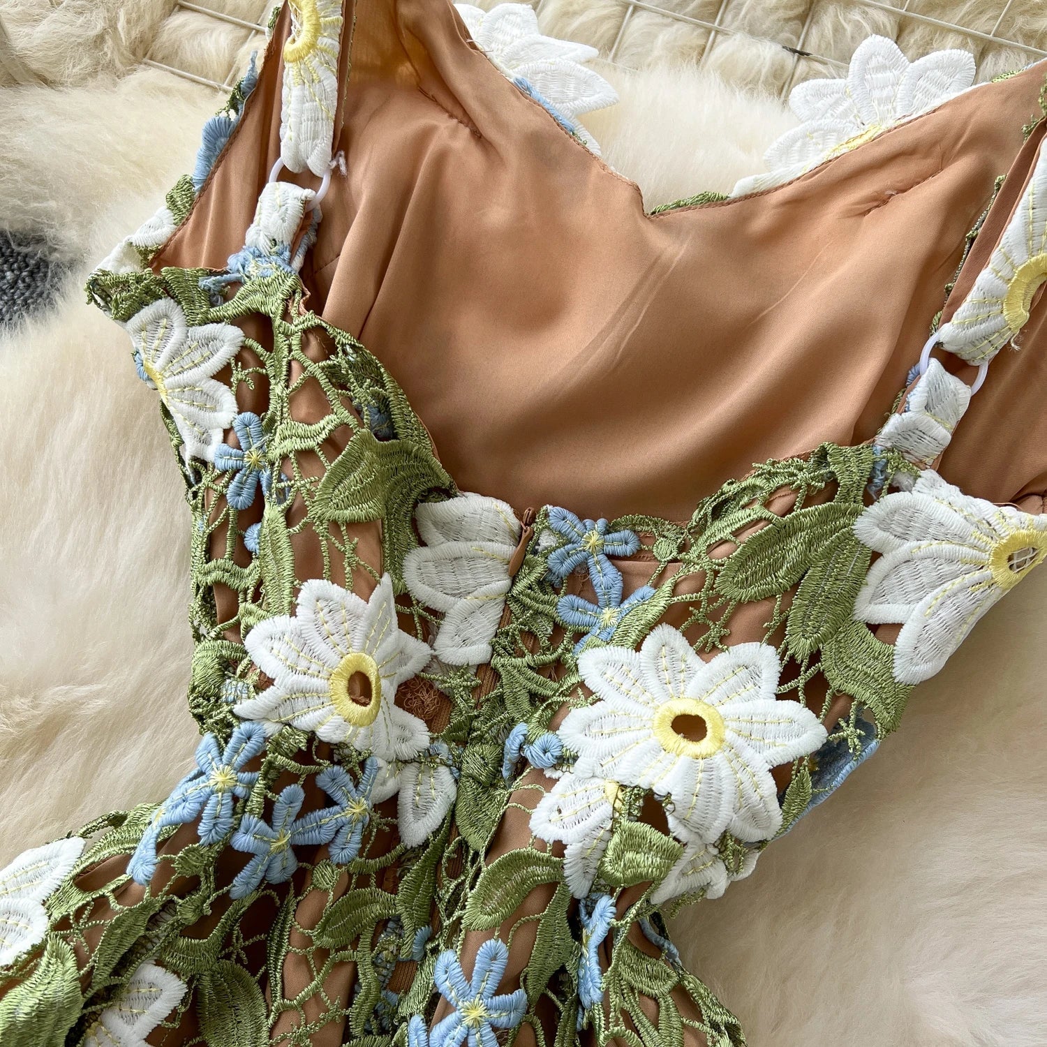 Embroidery Floral Dress Women Sleeveless - American Thistle Embroidery Floral Dress Women Sleeveless