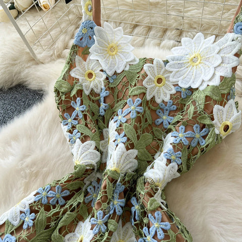 Embroidery Floral Dress Women Sleeveless - American Thistle Embroidery Floral Dress Women Sleeveless