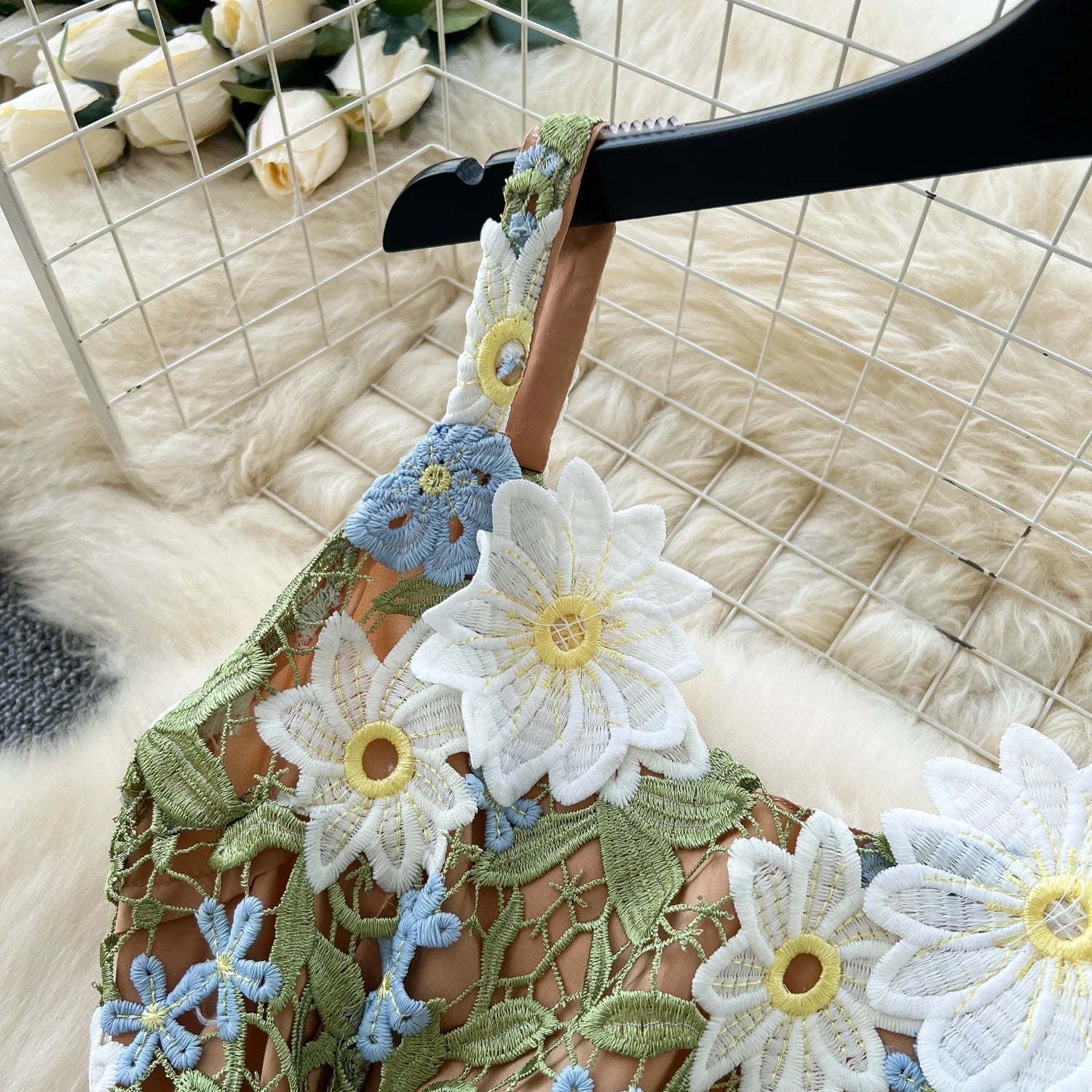 Embroidery Floral Dress Women Sleeveless - American Thistle Embroidery Floral Dress Women Sleeveless