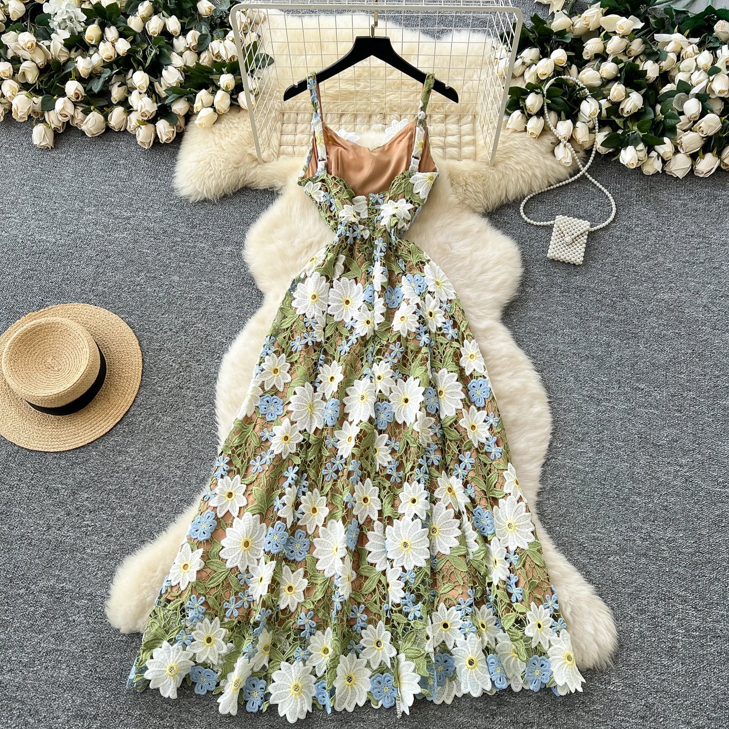 Embroidery Floral Dress Women Sleeveless - American Thistle Embroidery Floral Dress Women Sleeveless