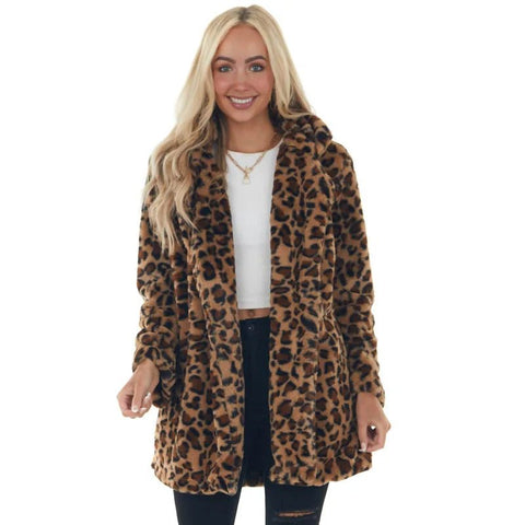 European and American autumn and winter leopard print women's clothing fashion temperament imitation fur women's clothing with p - American Thistle European and American autumn and winter leopard print women's clothing fashion temperament imitation fur women's clothing with p