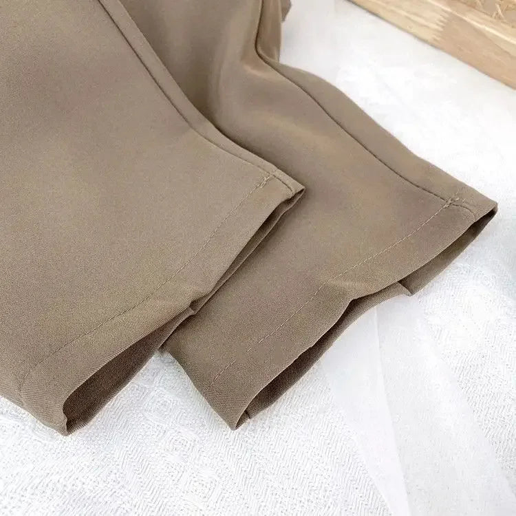 Fall Spring Black Suit Haren Pants Women Fashion Elastic High Waist Casual Trousers Woman Korean Style Solid Office Pant 2023 - American Thistle Fall Spring Black Suit Haren Pants Women Fashion Elastic High Waist Casual Trousers Woman Korean Style Solid Office Pant 2023