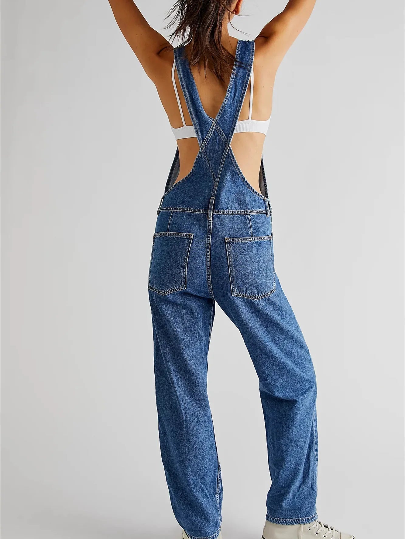 Fashion Denim Overalls for Women Loose Fit Classic Bib Casual Jean Stretchy Denim Overall Jumpsuit Tapered Leg Jean Pants - American ThistleFashion Denim Overalls for Women Loose Fit Classic Bib Casual Jean Stretchy Denim Overall Jumpsuit Tapered Leg Jean Pants