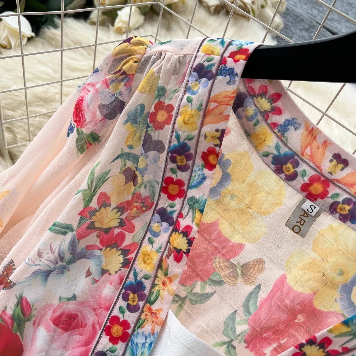 Fashion Gorgeous Flower Chiffon Maxi Ruffles Dress Women Sexy Deep V Neck Long Lantern Sleeve Floral Print Boho - American Thistle Fashion Gorgeous Flower Chiffon Maxi Ruffles Dress Women Sexy Deep V Neck Long Lantern Sleeve Floral Print Boho