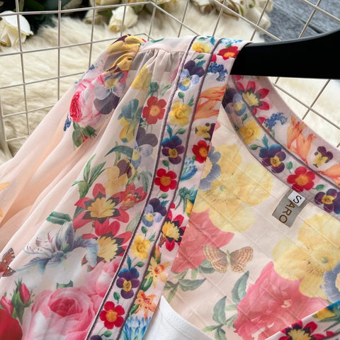 Fashion Gorgeous Flower Chiffon Maxi Ruffles Dress Women Sexy Deep V Neck Long Lantern Sleeve Floral Print Boho - American Thistle Fashion Gorgeous Flower Chiffon Maxi Ruffles Dress Women Sexy Deep V Neck Long Lantern Sleeve Floral Print Boho